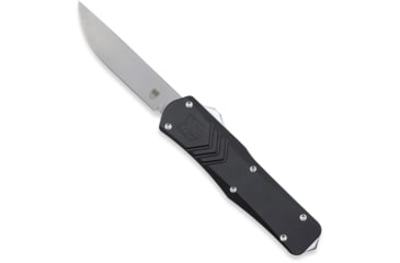 Image of Open Box, Dealer Demo, CobraTec Knives Medium FS-X Gen II OTF Automatic Folding Knife, 3in, Stonewashed D2 Steel, Drop Point, Non-Serrated Blade, Aircraft Aluminum, Black Handle, MBLKFS-XGEN2DNS-DMO