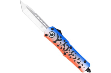 Image of CobraTec Knives FS-3 Medium OTF Automatic Folding Knives, 3in, D2 Steel, Tanto Non-Serrated Blade, Cerakote/Lure Blue Handle, MFLBLUFS-3TNS