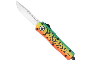 Image of CobraTec Knives FS-3 Medium OTF Automatic Folding Knives, 3in, D2 Steel, Drop Non-Serrated Blade, Cerakote/Lure Green Handle, MFLGNFS-3DNS