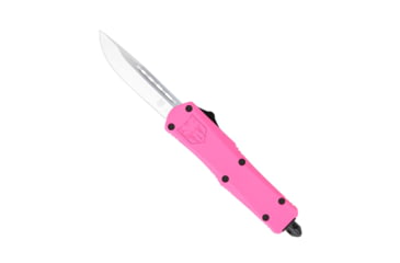 Image of CobraTec Knives Small FS-3 OTF Knife, 2.75in, D2 Steel, Drop Non-Serrated Blade, Pink Handle, SPKFS-3DNS