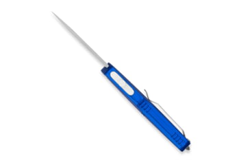 Image of CobraTec Knives FS-X Small Gen II OTF Knife, 2.75in, Stonewashed D2 Steel Blade, Drop Non-Serrated Blade, Blue Handle, SBLUFS-XGEN2DNS