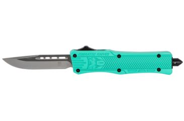 Image of CobraTec Knives CTK-1 Small Automatic Folding Knife, 2.75in, D2 Steel, Drop Not Serrated Blade, Mint Blue Handle, STFCTK1SDNS