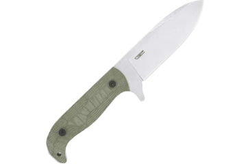 Image of CobraTec Knives PSK Fixed Blade Knife, 4.5 in, 14C28N Satin Stonewashed Blade, Spear Point Blade, Micarta, OD Green Handle, CTPSKODGMCASSW