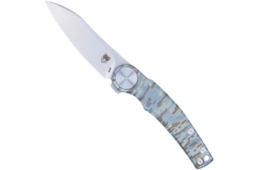 Image of CobraTec Rogue Assisted Opening Folding Knife, 3.125 in, M390 Steel, Clip Point Blade, Titanium, Digital Camo Handle, CTROGM390CPNS