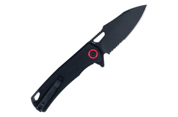 Image of CobraTec Knives Wolverine Liner Lock Serrated Folding Knife, 3.125 in, D2 Steel, Drop Point Blade, G-10, Black Handle, CTWOLVERINEBLKDS