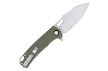 Image of CobraTec Knives Wolverine Liner Lock Serrated Folding Knife, 3.125 in, D2 Steel, Drop Point Blade, G-10, OD Green Handle, CTWOLVERINEODGDS