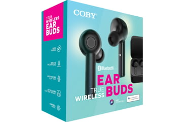 Image of Coby 550 True Wireless Earbuds, Black, COBY-CETW550BK