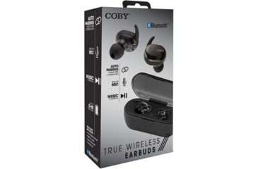 Image of Coby 554 True Wireless Earbuds, Black, COBY-CETW554BLK