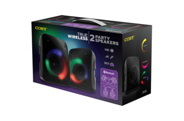 Image of Coby True Wireless Bluetooth Party Speaker, 2 Pack, Black, COBY-CPA640BK