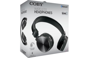 Image of Coby True Wireless Folding Stereo Headphones, Black, COBY-CHBT810BLK
