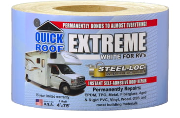 Image of Cofair Products Quick Roof Extreme With Steel-Loc Adhesive - 4in x 75ft, White, UBE475
