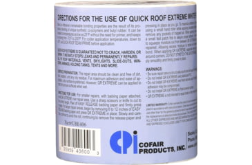 Image of Cofair Products Quick Roof Extreme With Steel-Loc Adhesive, White, 4in x 6ft, Pack of 12, UBE406-DISPLAY