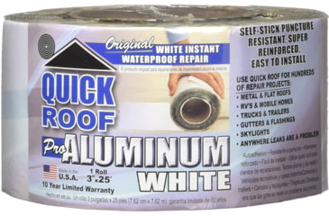 Image of Cofair Products Quick Roof Pro Aluminum Surface Tape 3in x 25, White, 3in x 25ft, WQR325