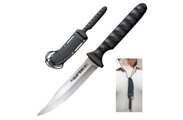 Image of Cold Steel Bowie Spike, Black Faux G-10 Handle, Plain Edge w/ Sheath, CS-53NBS