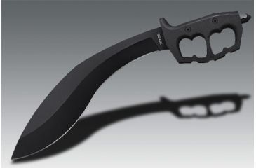 Image of Cold Steel Chaos Kukri Fixed Blade Knife, 12.5in Plain Black SK-5 High Carbon, Black Aluminum Handle, CS-80NTK
