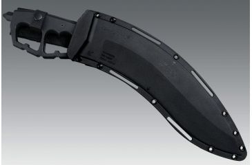 Image of Cold Steel Chaos Kukri Fixed Blade Knife, 12.5in Plain Black SK-5 High Carbon, Black Aluminum Handle, CS-80NTK