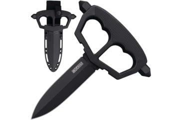 Image of Cold Steel Chaos Push Knife w/2 Bolts, 5in, SK5, Fixed Plain Black Blade, Black w/D-Guard Handle, CS-80NT3