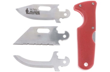 Image of Cold Steel Click-N-Cut Slock Master Skinner Fixed Blade Knife, 2.5in, 420J2 SS, Part Serrated Caping/Clip/Utility Satin Blade, Orange ABS Handle, Blister Pack Packaging, CS-40ATZ