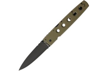 Image of Cold Steel Hold Out I Lockback Green Folding Knife,5.5in,Standard Edge,Black,Green,G10 Handle CS11HXVG