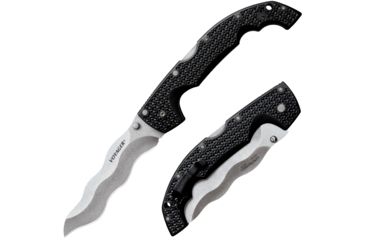 Image of Cold Steel Kris Voyager Folding Knife, 5.5in, AUS-10A, Kriss Blade, Black Griv-Ex Handle, CS-29AXW