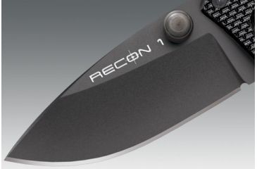 Image of Cold Steel Micro Recon 1 Folding Knife, Japanese AUS 8A Stainless Steel w/Black Tuff-Ex Coating 2in Spear Point Blade, Griv-Ex Style G-10 Handle, CS-27TDS