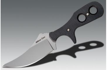 Image of Cold Steel Mini Tac Skinner Fixed Blade Neck Knife, Black Faux G-10 handle, Plain, CS-49HSF