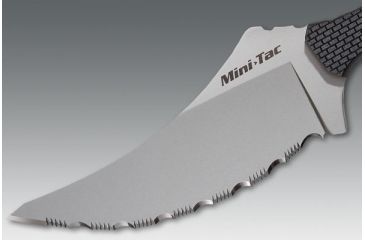 Image of Cold Steel Mini Tac Skinner Fixed Blade Neck Knife, Black Faux G-10 handle, Serrated, CS-49HSFS