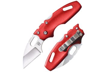 Image of Cold Steel Mini Tuff Lite Plain Edge Folding Knife, 2in, 4034SS Blade, Long Red Griv-Ex Handle, CS-20MTR