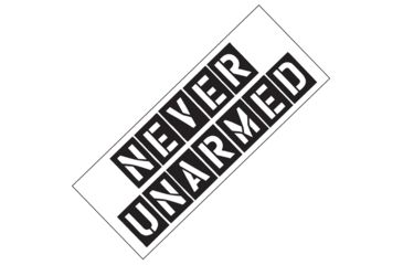 Image of Cold Steel Never UnarmedBumper Sticker, White, 10.5in, CS-PRNUA
