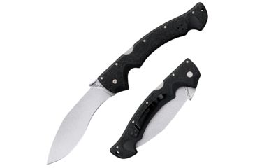 Image of Cold Steel Rajah II Folding Knife, 6in Plain Carpenter AUS 10A w/Stonewash Finish, Black Griv-Ex Handle, CS-62JL