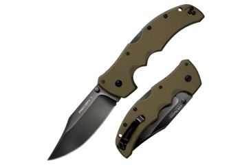 Image of Cold Steel Recon 1 Clip Plain Knife, Green/Silver, 9 3/8in, CS-27TLCVG