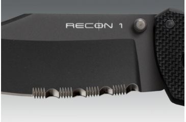 Image of Cold Steel Recon 1 Clip Point, Black G-10 Handle, Black Blade, Combo 27TLCH