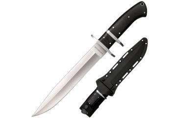 Image of Cold Steel San Mai Black Bear Classic Fixed Blade Knife, 8.25in, VG-10 San Mai, Clip Point Blade, Black, Long G-10 Handle, CS-35AR