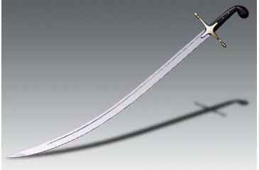 Image of Cold Steel Shamshir, Black Faux Buffalo Horn, Leather Scabbard Sword, CS-88STS