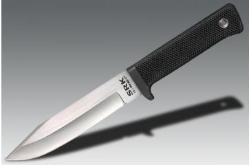 Image of Cold Steel Survival Rescue Fixed Blade Knife, Black Kraton Handle, Plain, CS-38CSM