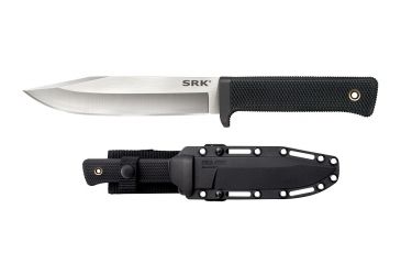 Image of Cold Steel SRK 10.75 inch San Mai Fixed Blade Knife w/Kray-Ex Grip, Black/Silver, CS-35AN