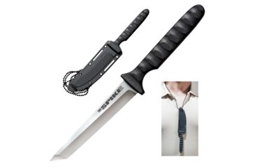 Image of Cold Steel Tanto Spike, Black Faux G-10 Handle, Plain Edge w/ Sheath, CS-53NCT
