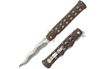 Image of Cold Steel Ti-Lite Kris Linerlock Folding Knife, Flat Dark Earth Zy-Ex Handle, 4.75" closed, 4" Satin Finish AUS-10A Stainless Bl, CS-26SK4