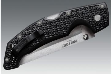 Image of Cold Steel Voyager Large Folding Knife w/Griv-Ex Handle, 4in Tanto Serrated Blade, Black, CS-29TLCTS