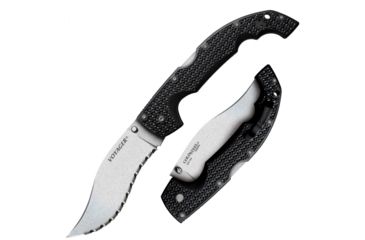 Image of Cold Steel Voyager Vaquero Serrated Extra Large, 5.5in Blade Length, AUS10A Steel w/Thickness, Griv-Ex, Knife, CS-29AXVS