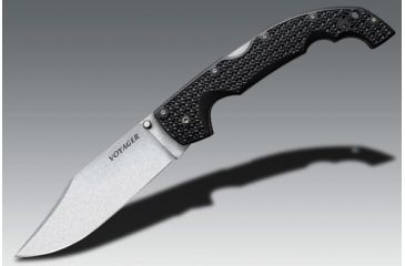 Image of Cold Steel Voyager Folding Knife w/Griv-Ex Handle, 5.5in Clip Point Smooth Blade, Black, CS-29TXCC