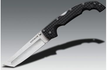 Image of Cold Steel Voyager Folding Knife w/Griv-Ex Handle, 5.5in Tanto Smooth Blade, Black, CS-29TXCT