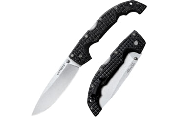 Image of Cold Steel XL Voyager Lockback Folding Knife, Black Griv-Ex Handle, 6.75 Closed, 5.5 Stonewash AUS-10A Stainless Dro, CS-29AXB