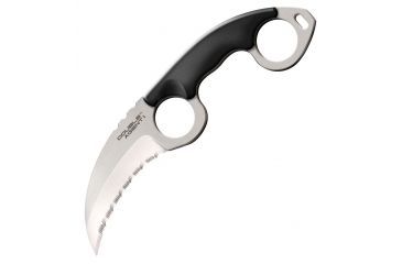 Image of Cold Steel Double Agent I Serrated 7.63in Fixed Blade Knife, Black/Silver, 7.63in, CS-39FKSZ