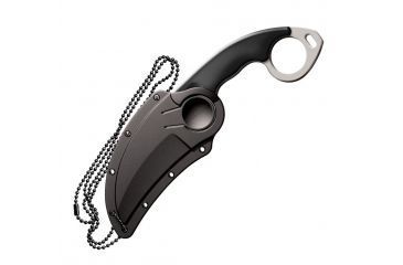 Image of Cold Steel Double Agent I Serrated 7.63in Fixed Blade Knife, Black/Silver, 7.63in, CS-39FKSZ