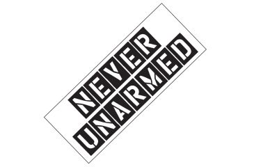 Image of Cold Steel Never UnarmedBumper Sticker, White, 10.5in, CS-PRNUA