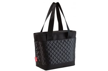 Image of Coleman 16 Can Satchel Fashion Soft Cooler Tote W/ Quilted Accent, 2 Outer Pockets, Black 2000013055