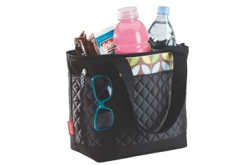 Image of Coleman 16 Can Satchel Fashion Soft Cooler Tote W/ Quilted Accent, 2 Outer Pockets, Black 2000013055