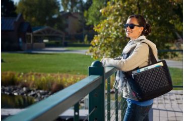 Image of Coleman 16 Can Satchel Fashion Soft Cooler Tote W/ Quilted Accent, 2 Outer Pockets, Black 2000013055