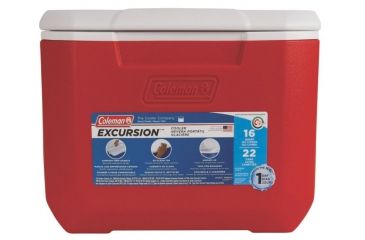 Image of Coleman 16  Quart  Excursion Cooler 92, 5877, Red, Holds 22 Cans 3000001989